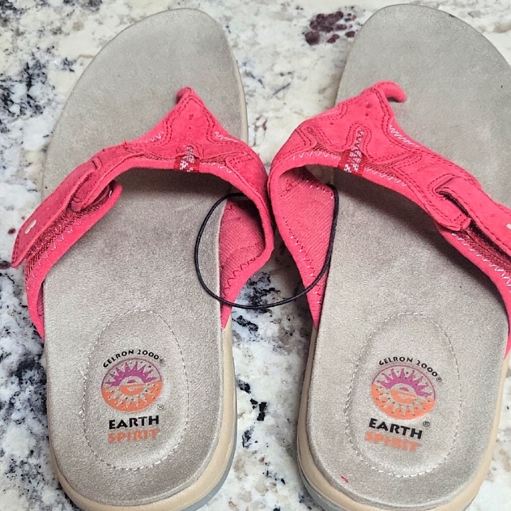 Earth Spirit Pink Sandals with Adjustable Straps
